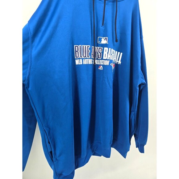 Majestic Toronto Blue Jays Baseballs MLB Authentic Hooded Sweatshirt Size 4X - Picture 4 of 8